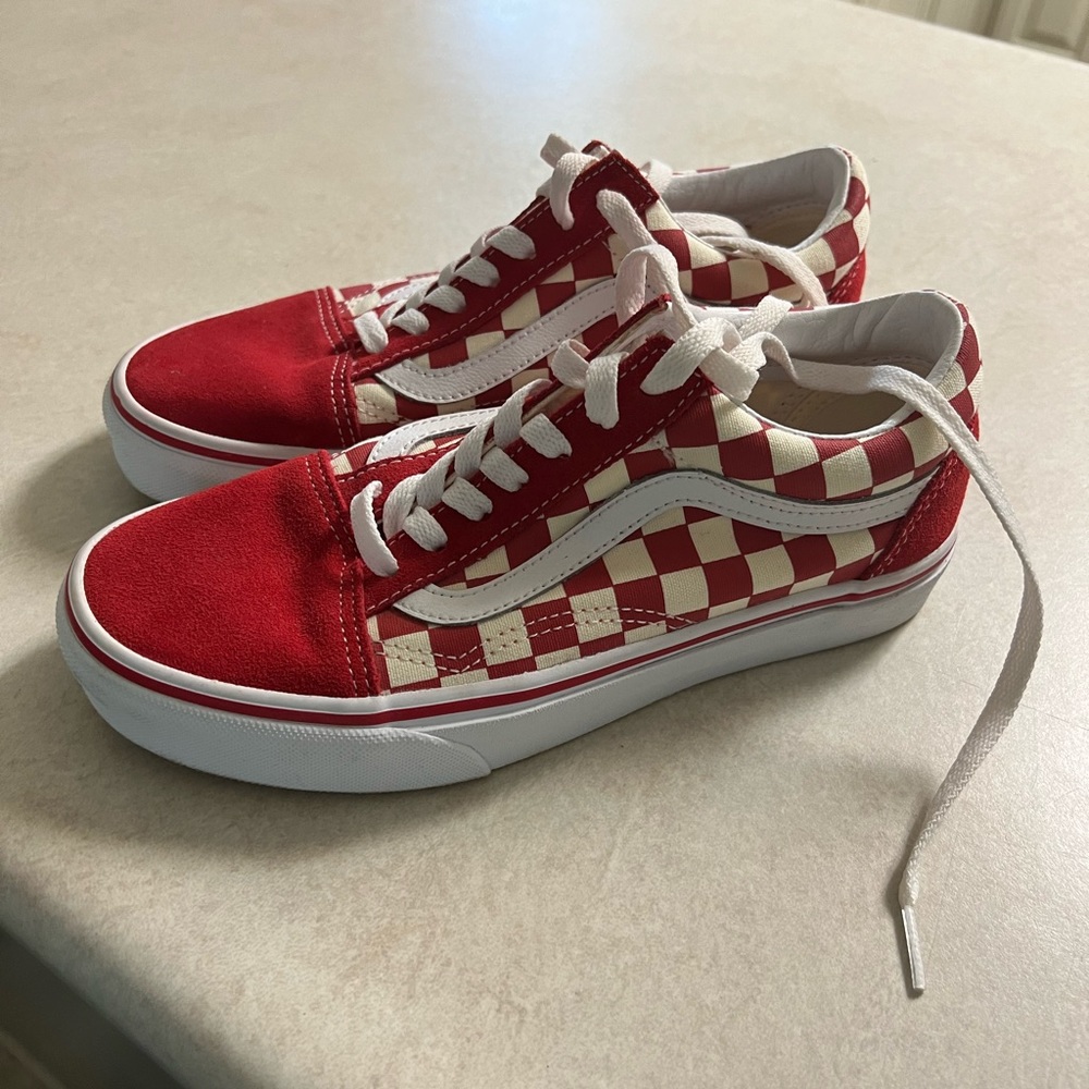 Red checkered vans